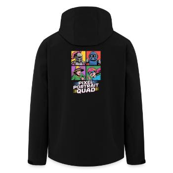 Pixel Portrait Quad Pop Culture Rétro Jeu vidéo - Veste softshell homme en polyester recyclé Stanley/Stella - noir - Dos - AI Model Male 185 light (185cm)