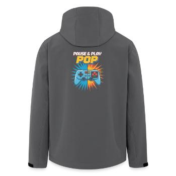 Pause & Play Pop Culture Rétro Jeu vidéo - Veste softshell homme en polyester recyclé Stanley/Stella - noir - Dos - AI Model Male 185 light (185cm)