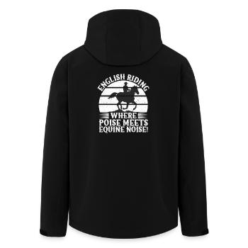 Horseback Riding Where Poise Meets Equine Noise - Recycelte Männer Softshell-Jacke von Stanley/Stella - Schwarz - Hinten - AI Model Male 185 light (185cm)