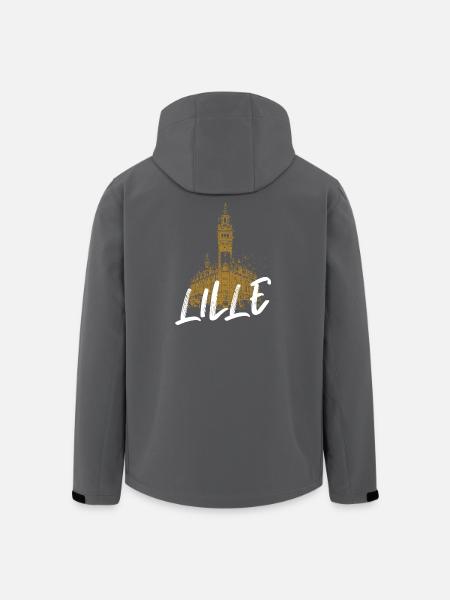 Tour of Old Lille with calligraphy - Men’s Recycled Softshell Jacket by Stanley/Stella - black