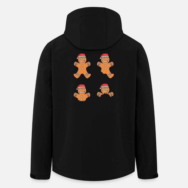 Gingerbread Christmas Gingerbread Man Gingerbread - Men’s Recycled Softshell Jacket by Stanley/Stella - black