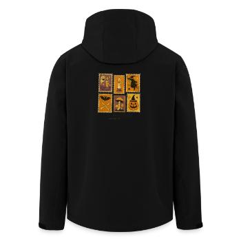 Halloween Witch and Pumpkin Sticker Set - Men’s Recycled Softshell Jacket by Stanley/Stella - black - Back - AI Model Male 185 light (185cm)