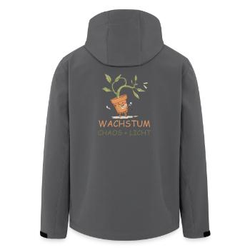 Wachstum ist gleich  Chaos plus Licht - Recycelte Männer Softshell-Jacke von Stanley/Stella - Schwarz - Hinten - AI Model Male 185 light (185cm)