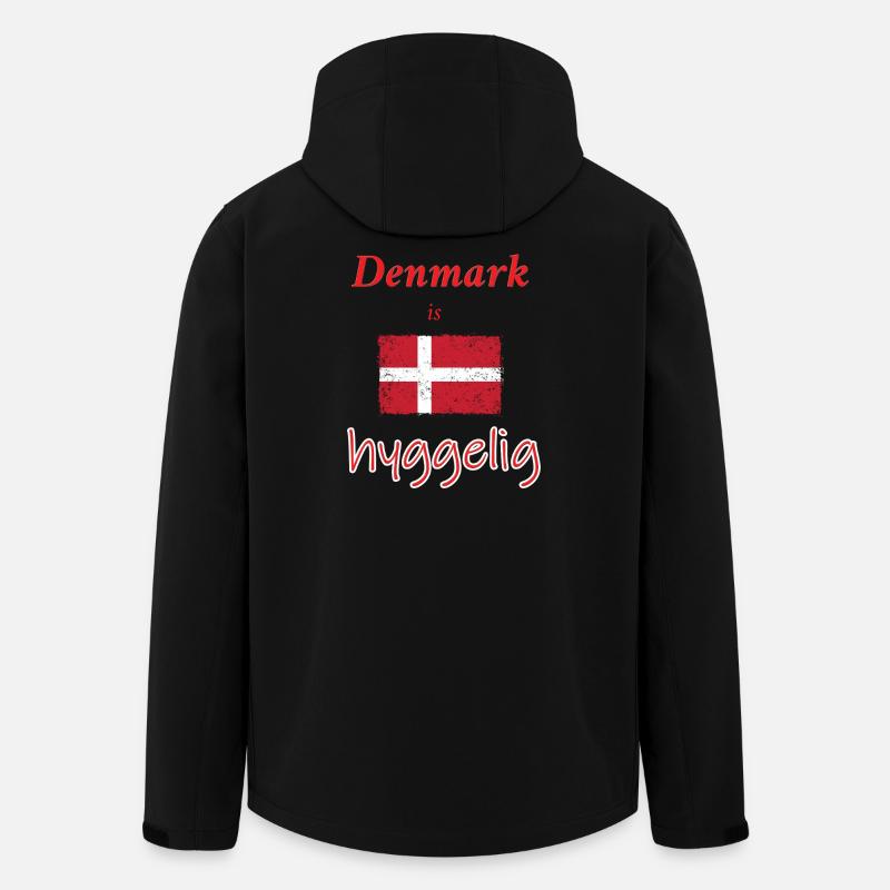 Hygelige Denmark Flag Illustration - Recycelte Männer Softshell-Jacke von Stanley/Stella - Schwarz