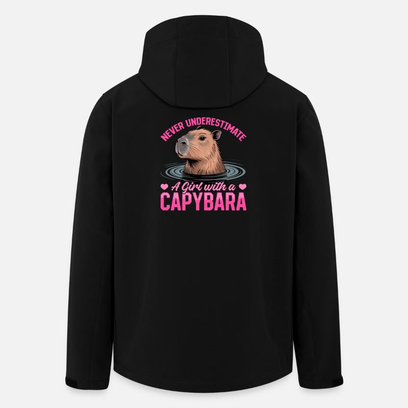 Drôle de Capybara - Veste softshell homme en polyester recyclé Stanley/Stella - noir