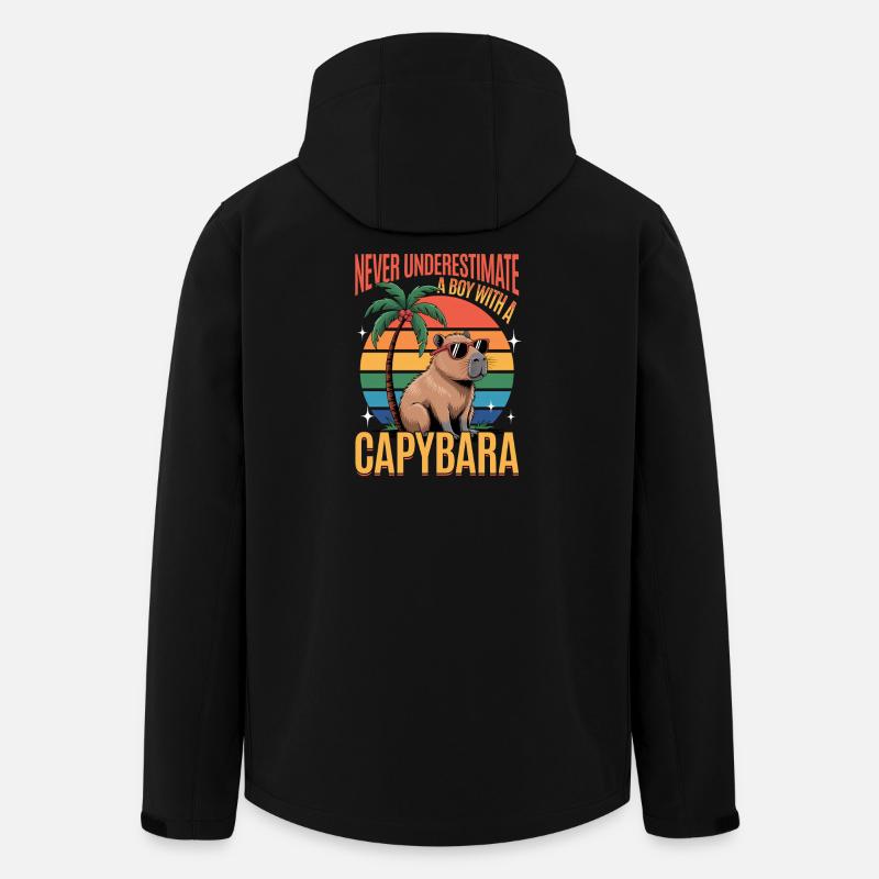 Drôle de Capybara - Veste softshell homme en polyester recyclé Stanley/Stella - noir