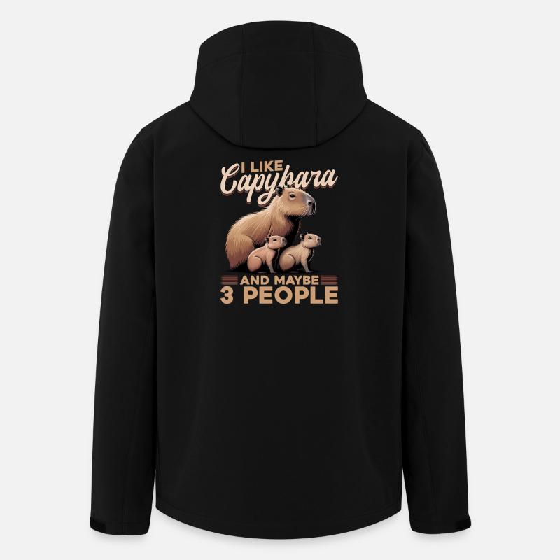 Funny Capybara - Men’s Recycled Softshell Jacket by Stanley/Stella - black