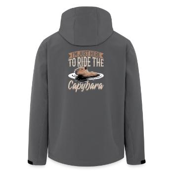 Drôle de Capybara - Veste softshell homme en polyester recyclé Stanley/Stella - noir - Dos - AI Model Male 185 light (185cm)