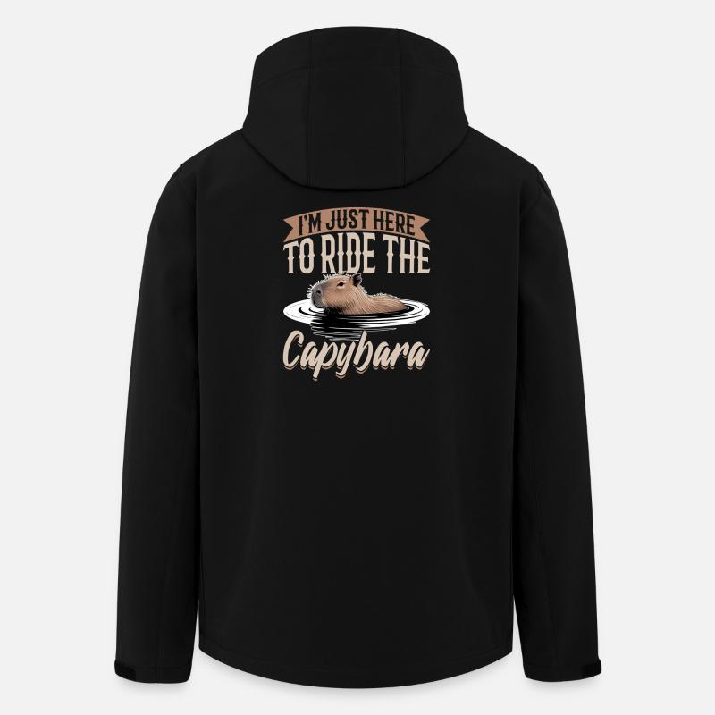 Drôle de Capybara - Veste softshell homme en polyester recyclé Stanley/Stella - noir