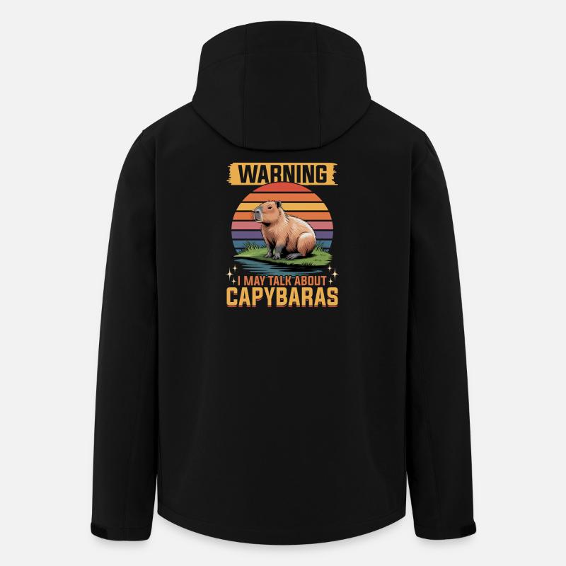 Funny Capybara - Men’s Recycled Softshell Jacket by Stanley/Stella - black