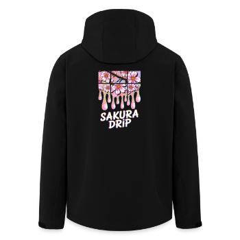 Sakura Pop Culture Japanese Aesthetic - Men’s Recycled Softshell Jacket by Stanley/Stella - black - Back - AI Model Male 185 light (185cm)