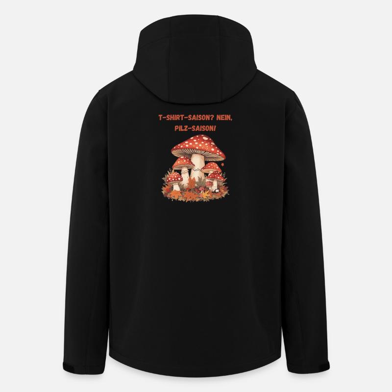 Pilz Saison Herbstillustration Fliegenpilze - Recycelte Männer Softshell-Jacke von Stanley/Stella - Schwarz