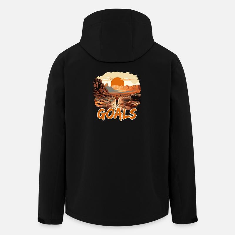  Ziele Setzen Läufer Abenteuer Landschaft - Recycelte Männer Softshell-Jacke von Stanley/Stella - Schwarz