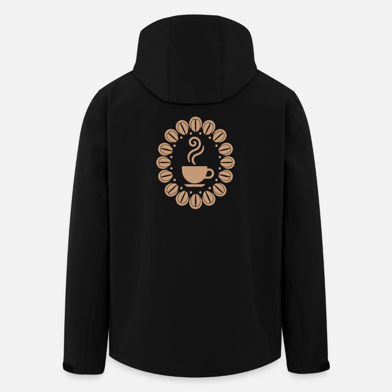 Coffee Cup with Coffee Beans Caffeine - Men’s Recycled Softshell Jacket by Stanley/Stella - black