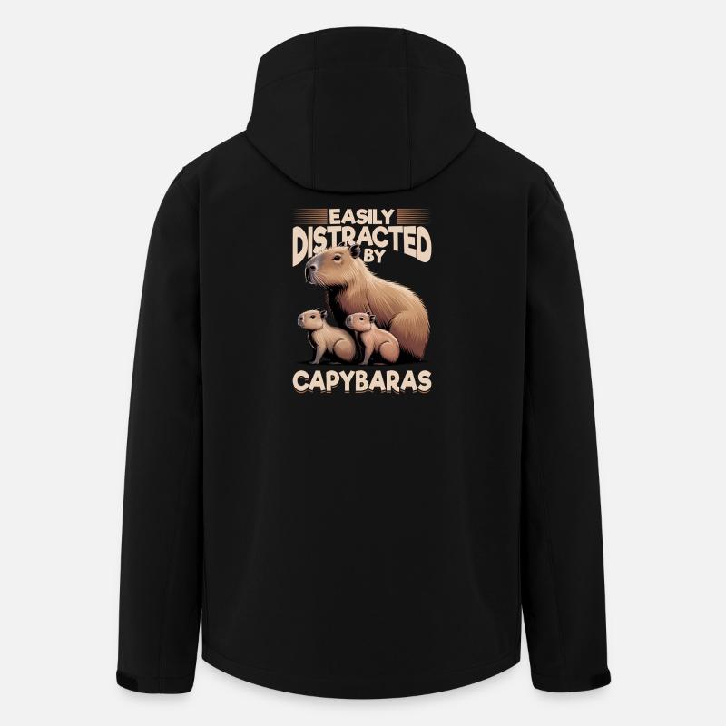 Funny aesthetic Kawaii Capybara - Men’s Recycled Softshell Jacket by Stanley/Stella - black