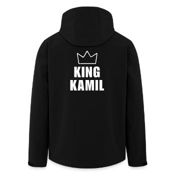 Nom Kamil avec lettre K - Chemise King Crown - Veste softshell homme en polyester recyclé Stanley/Stella - noir - Dos - AI Model Male 185 light (185cm)