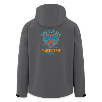 Keep our ocean plastic-free - Men’s Recycled Softshell Jacket by Stanley/Stella - black - Back - AI Model Male 185 light (185cm)