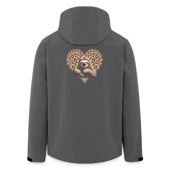 Sloth with Leo Pattern - Men’s Recycled Softshell Jacket by Stanley/Stella - black - Back - AI Model Male 185 light (185cm)