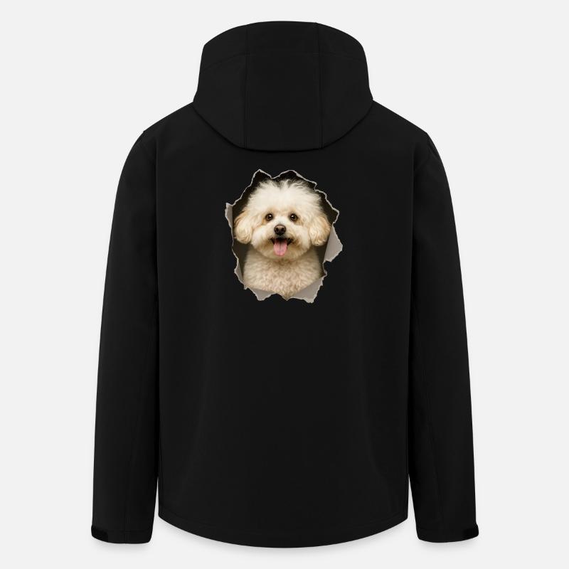 Bolognese Hund - Recycelte Männer Softshell-Jacke von Stanley/Stella - Schwarz