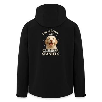 Clumber Spaniel - Recycelte Männer Softshell-Jacke von Stanley/Stella - Schwarz - Hinten - AI Model Male 185 light (185cm)