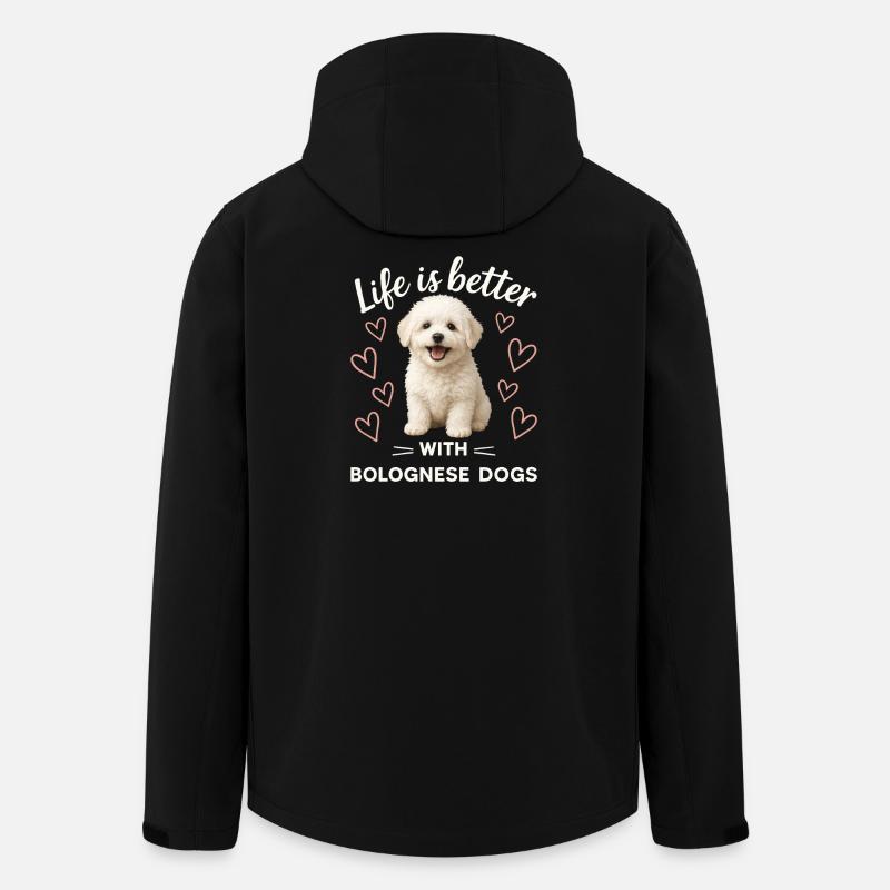 Bolognese Hund - Recycelte Männer Softshell-Jacke von Stanley/Stella - Schwarz