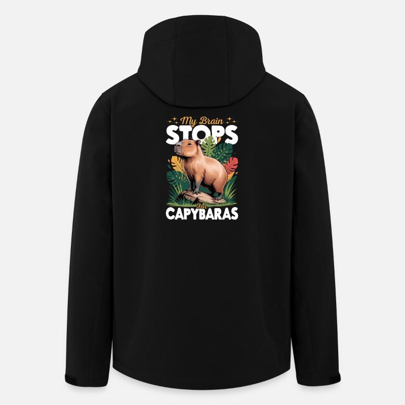 Funny aesthetic Kawaii Capybara - Men’s Recycled Softshell Jacket by Stanley/Stella - black