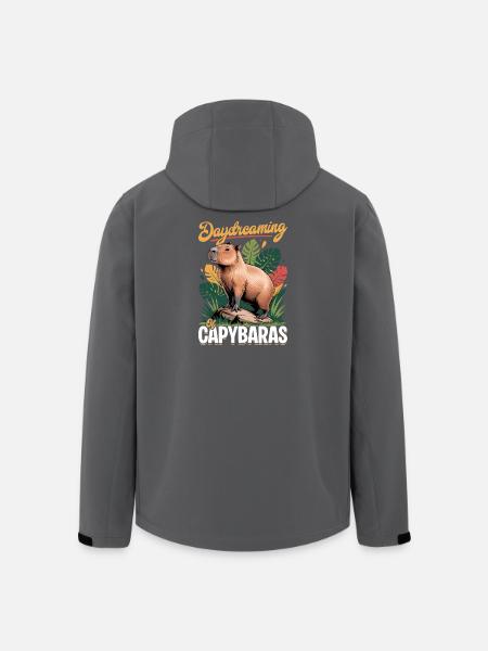 Funny aesthetic Kawaii Capybara - Men’s Recycled Softshell Jacket by Stanley/Stella - black