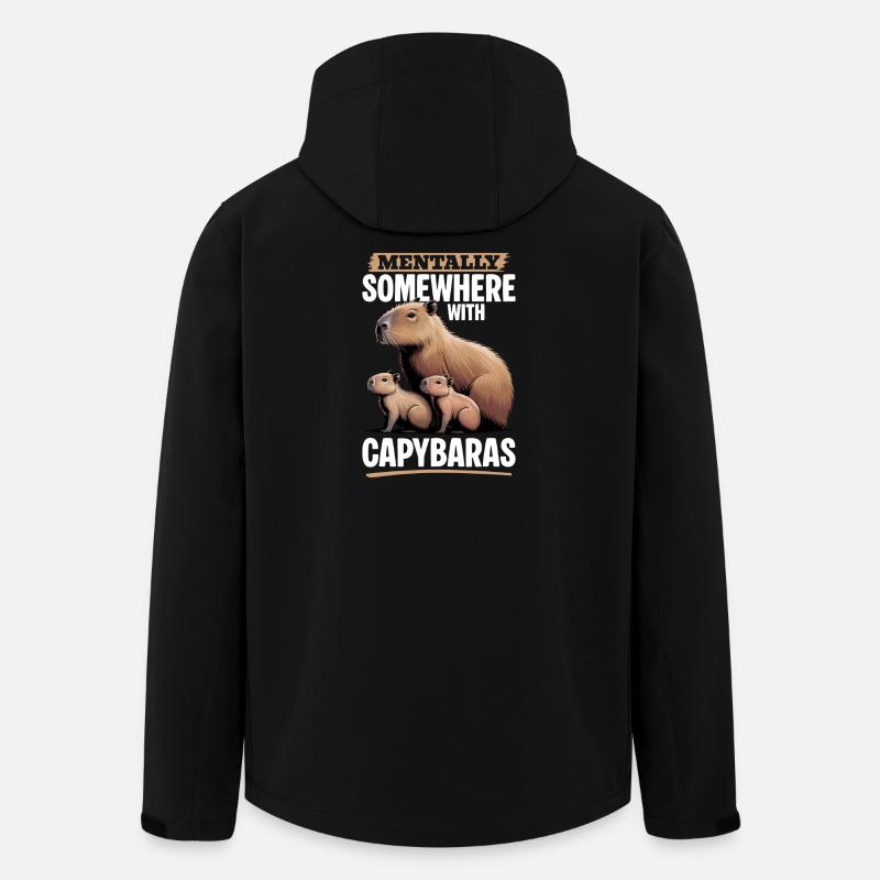 Funny aesthetic Kawaii Capybara - Men’s Recycled Softshell Jacket by Stanley/Stella - black