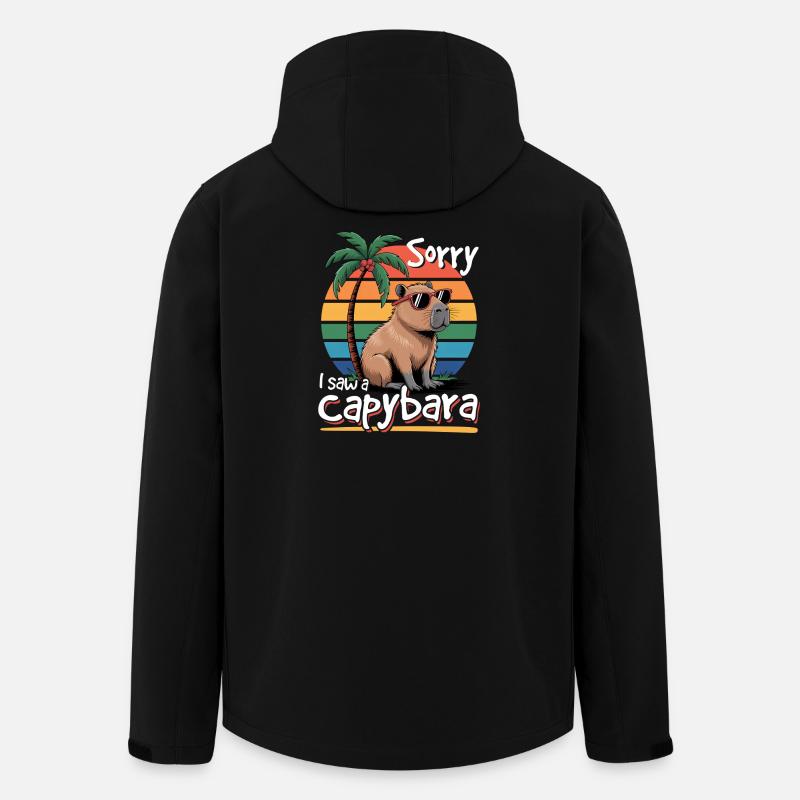 Esthétique amusante Kawaii Capybara - Veste softshell homme en polyester recyclé Stanley/Stella - noir
