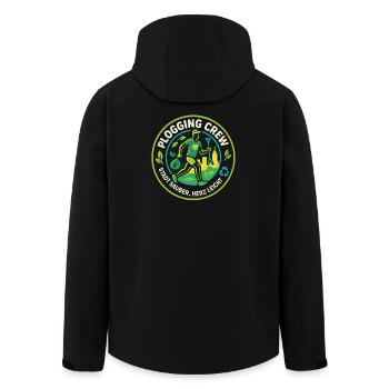 Plogging Crew Stadt Sauber Herz Leicht - Recycelte Männer Softshell-Jacke von Stanley/Stella - Schwarz - Hinten - AI Model Male 185 light (185cm)