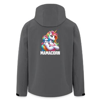 Mom Unicorn Mamacorn Mother Daughter Dadacorn - Men’s Recycled Softshell Jacket by Stanley/Stella - anthracite - Back - AI Model Male 185 light (185cm)