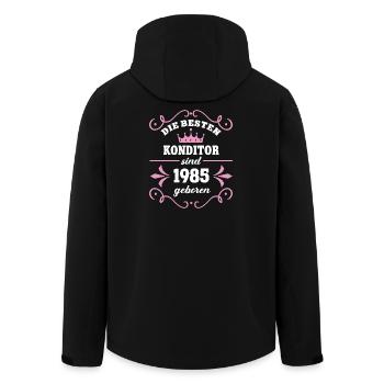 Konditorin Geburtstag 1985 Jahrgang Konditorei Geb - Recycelte Männer Softshell-Jacke von Stanley/Stella - Schwarz - Hinten - AI Model Male 185 light (185cm)