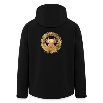 Axolotl en couronne bohème – Nature & Noël - Veste softshell homme en polyester recyclé Stanley/Stella - noir - Dos - AI Model Male 185 light (185cm)