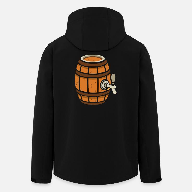 Rustic Beer Barrel Cartoon - Men’s Recycled Softshell Jacket by Stanley/Stella - black