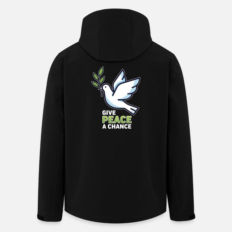 Friedenstaube Give Peace a Chance  - Antikrieg  - Recycelte Männer Softshell-Jacke von Stanley/Stella - Schwarz