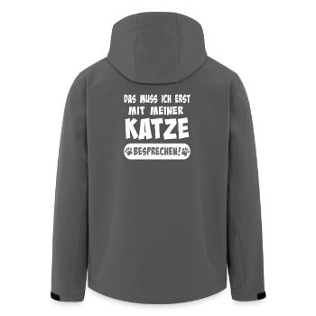 Je dois d’abord le faire avec mon chat - Veste softshell homme en polyester recyclé Stanley/Stella - noir - Dos - AI Model Male 185 light (185cm)