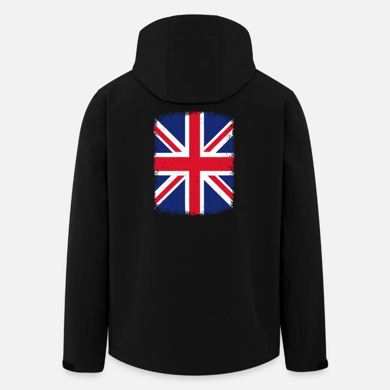 Distressed Union Jack Graphic - Men’s Recycled Softshell Jacket Discoverer by Stanley/Stella - black