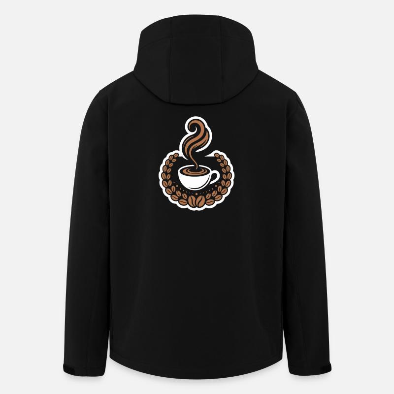 Caffeine Design Coffee Artwork Coffee - Men’s Recycled Softshell Jacket by Stanley/Stella - black
