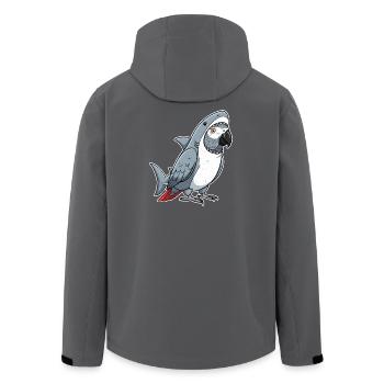 Dessin animé Gris Perroquet Requin Déguisement - Veste softshell homme en polyester recyclé Stanley/Stella - charbon - Dos - AI Model Male 185 light (185cm)