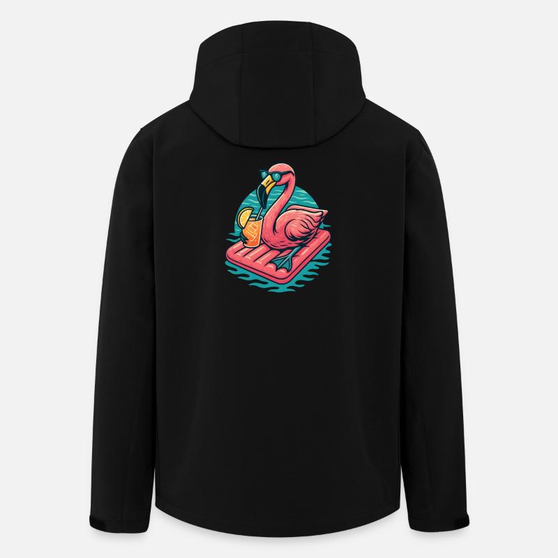 Flamingo Beach Lounge-Atmosphäre - Recycelte Männer Softshell-Jacke von Stanley/Stella - Schwarz