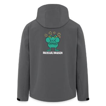 Lustige Sprüche Fun Outfits Ironie Sarkasmus - Recycelte Männer Softshell-Jacke von Stanley/Stella - Anthrazit - Hinten - AI Model Male 185 light (185cm)
