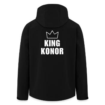 Nom Konor avec lettre K - Chemise King Crown - Veste softshell homme en polyester recyclé Stanley/Stella - noir - Dos - AI Model Male 185 light (185cm)