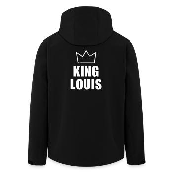 Nom Louis avec lettre L - Chemise King Crown - Veste softshell homme en polyester recyclé Stanley/Stella - noir - Dos - AI Model Male 185 light (185cm)