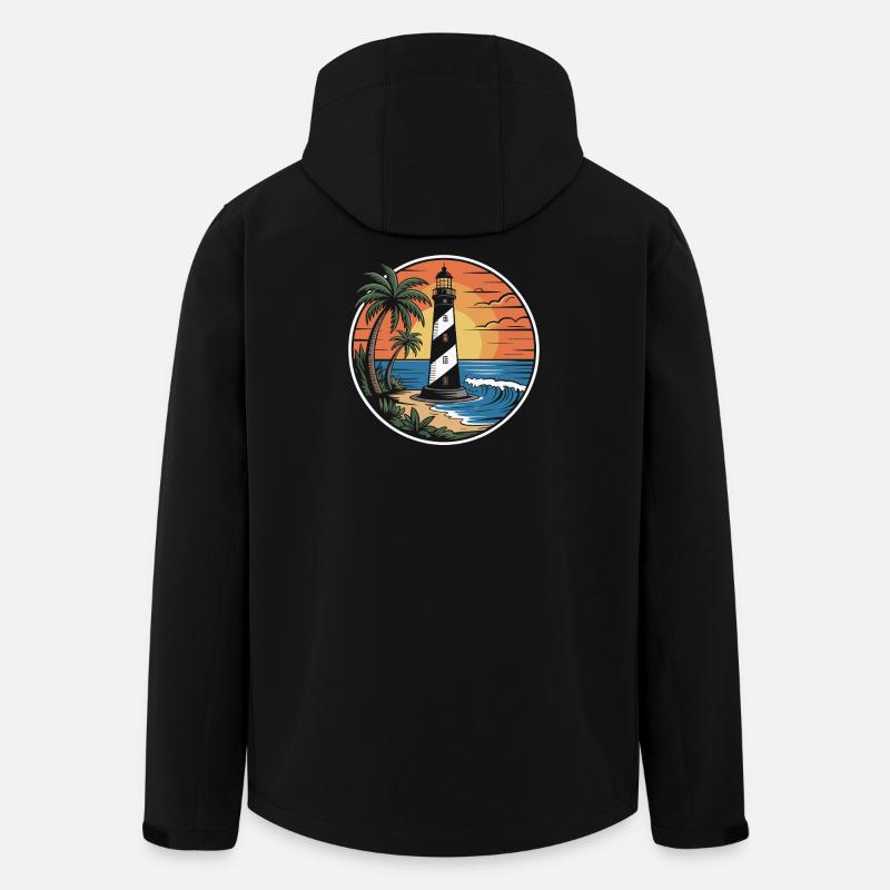 Lighthouse and sunset - Men’s Recycled Softshell Jacket by Stanley/Stella - black