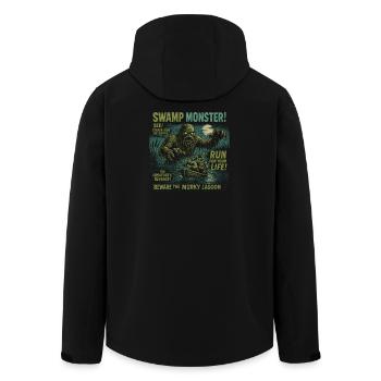 Swamp Monster Movie Poster Vintage Halloween - Men’s Recycled Softshell Jacket by Stanley/Stella - black - Back - AI Model Male 185 light (185cm)