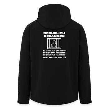 Büro & Job Kollegen Arbeiter lustiges Arbeiten - Recycelte Männer Softshell-Jacke von Stanley/Stella - Schwarz - Hinten - AI Model Male 185 light (185cm)