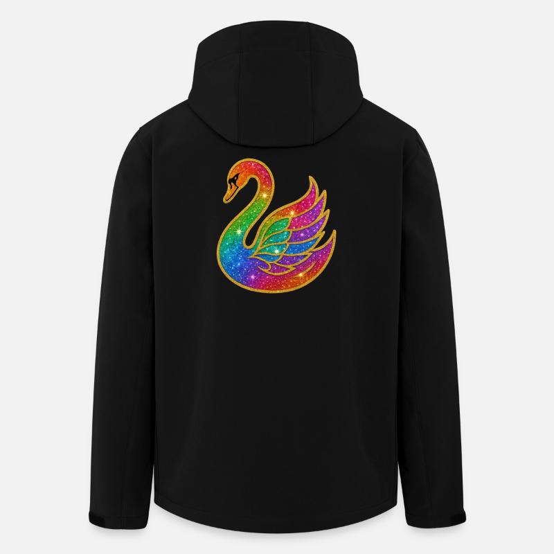 Arc en ciel pailleté cygne mère - Veste softshell homme en polyester recyclé Stanley/Stella - noir