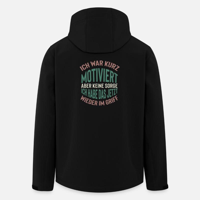 Kurz motiviert Spruch Design - Recycelte Männer Softshell-Jacke von Stanley/Stella - Schwarz