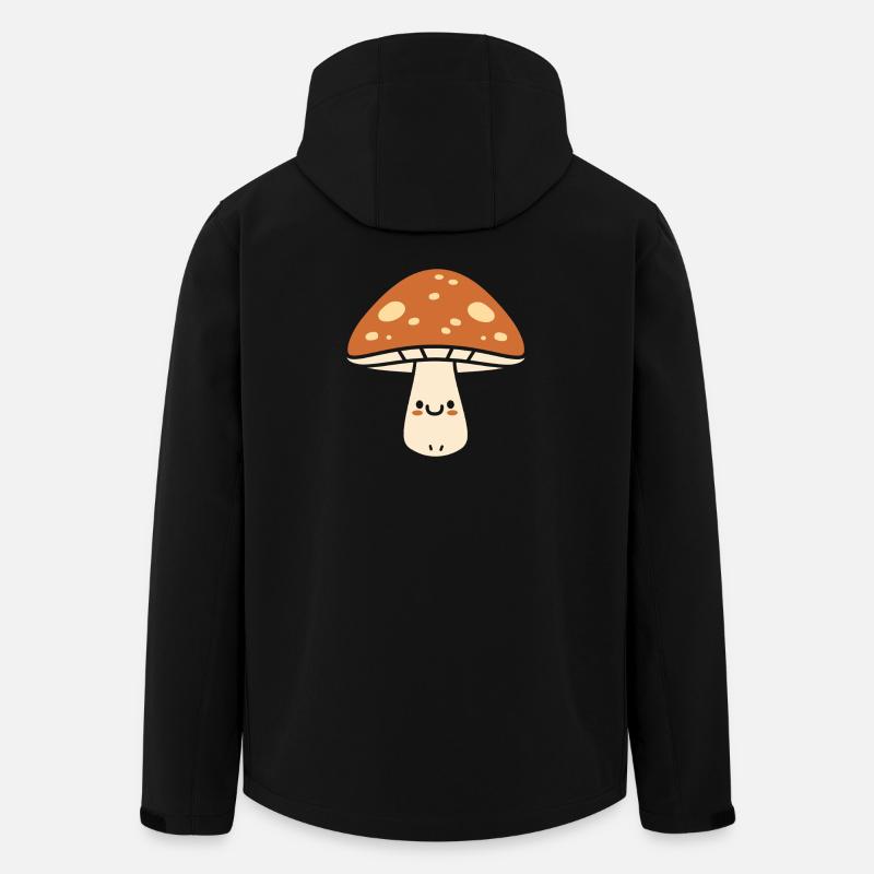 Kawaii Happy Mushroom - Men’s Recycled Softshell Jacket by Stanley/Stella - black