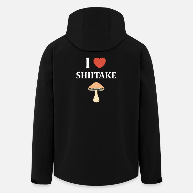 I Love Shiitake Heart Mushroom - Men’s Recycled Softshell Jacket by Stanley/Stella - black